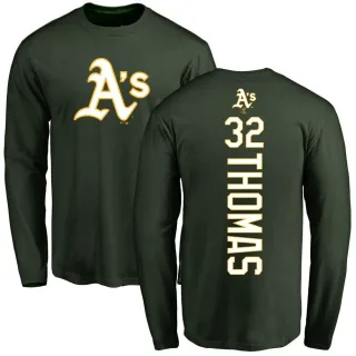 Men's Oakland Athletics Colby Thomas Green Backer Long Sleeve T-Shirt