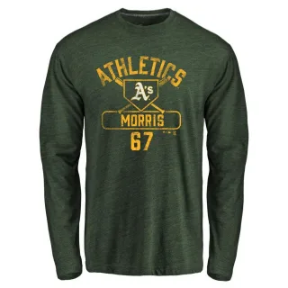 Men's Oakland Athletics Kade Morris Green Base Runner Long Sleeve T-Shirt