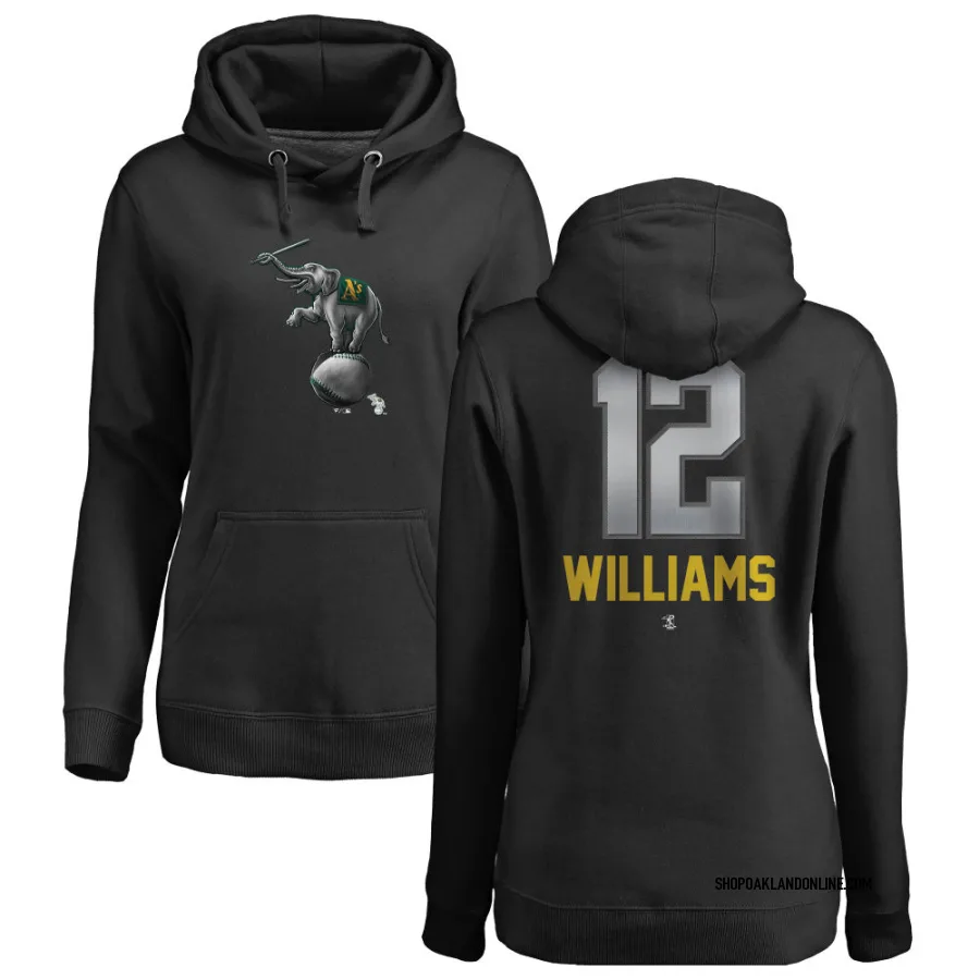 Women's Oakland Athletics Alika Williams Black Branded Midnight Mascot Pullover Hoodie -