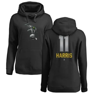 Women's Oakland Athletics Brett Harris Black Branded Midnight Mascot Pullover Hoodie -