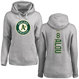 Women's Oakland Athletics Felipe Alou Ash Backer Pullover Hoodie