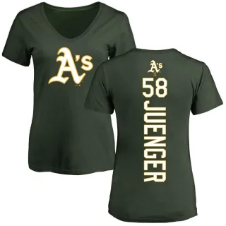 Women's Oakland Athletics Hayden Juenger Green Backer Slim Fit T-Shirt