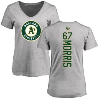 Women's Oakland Athletics Kade Morris Ash Backer Slim Fit T-Shirt