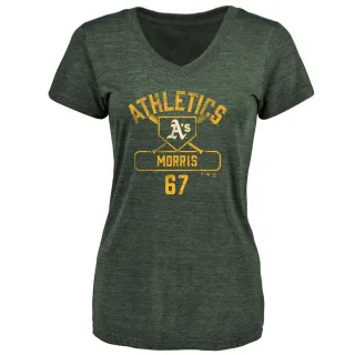 Women's Oakland Athletics Kade Morris Green Base Runner T-Shirt