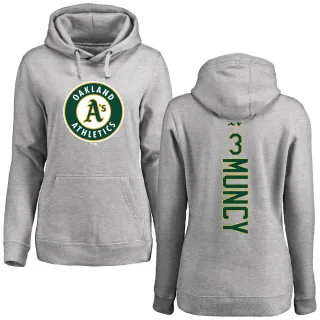 Women's Oakland Athletics Max Muncy Ash Backer Pullover Hoodie