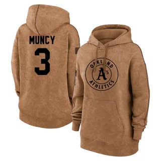 Women's Oakland Athletics Max Muncy Brown 2023 Salute to Service Pullover Hoodie
