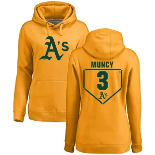 Women's Oakland Athletics Max Muncy Gold Branded RBI Pullover Hoodie -