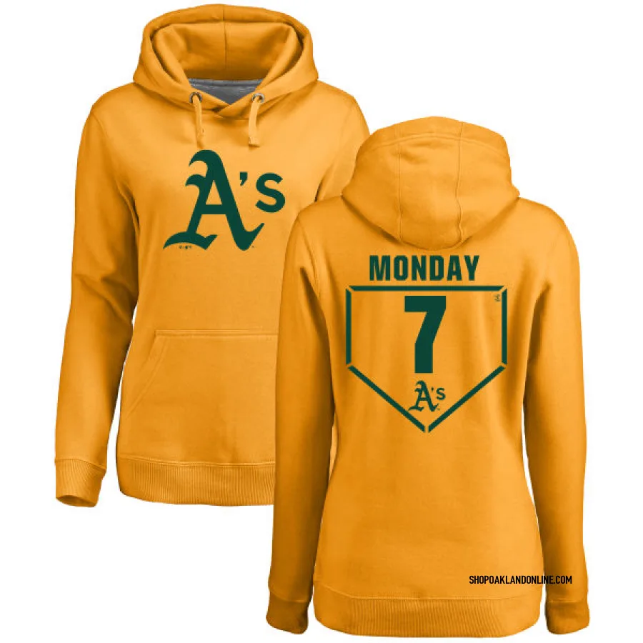 Women's Oakland Athletics Rick Monday Gold Branded RBI Pullover Hoodie -