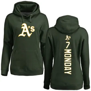 Women's Oakland Athletics Rick Monday Green Backer Pullover Hoodie