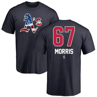 Youth Oakland Athletics Kade Morris Navy Name and Number Banner Wave T-Shirt