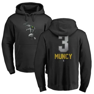 Youth Oakland Athletics Max Muncy Black Branded Midnight Mascot Pullover Hoodie -